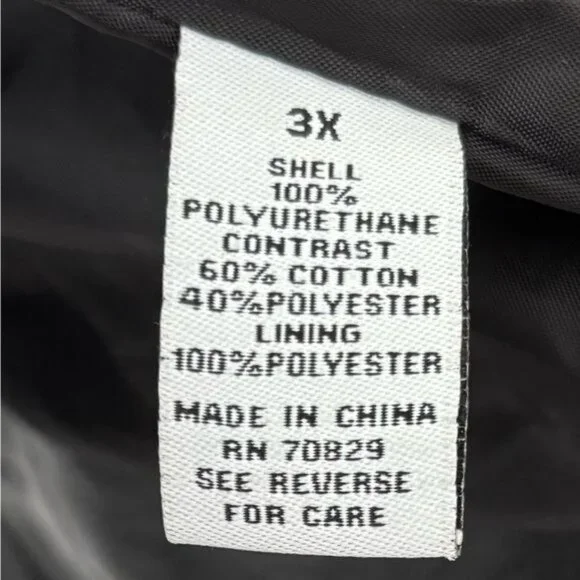 Rue 21+ Jacket 3X Retro Moto Zip Faux Leather Hood Mixed Media Streetwear Grunge - Picture 5 of 11